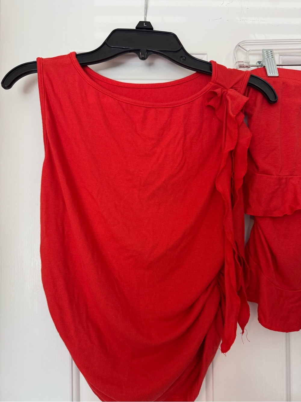 Amazon Red Ruffle Two-Piece Skirt Set - Picture 2 of 6
